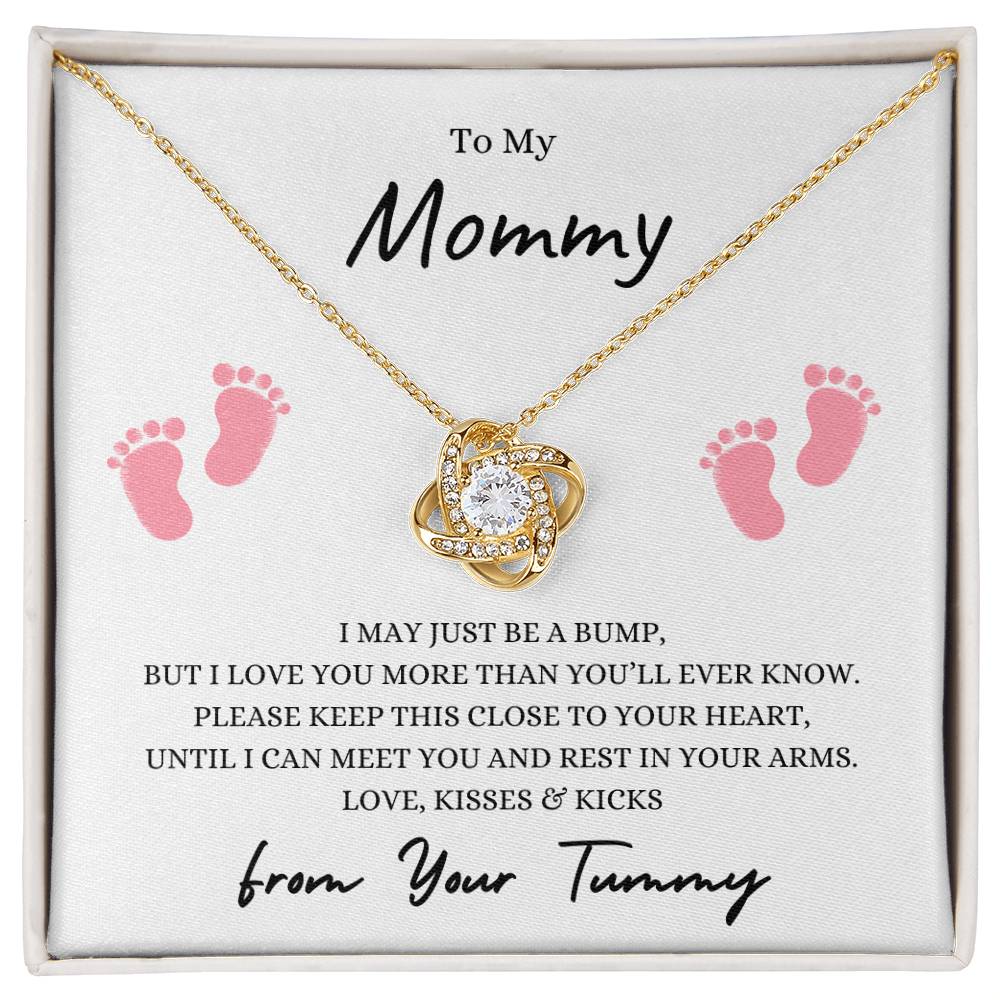 Mommy to Be | Baby Feet | Love Knot Necklace