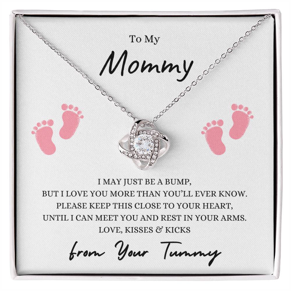 Mommy to Be | Baby Feet | Love Knot Necklace