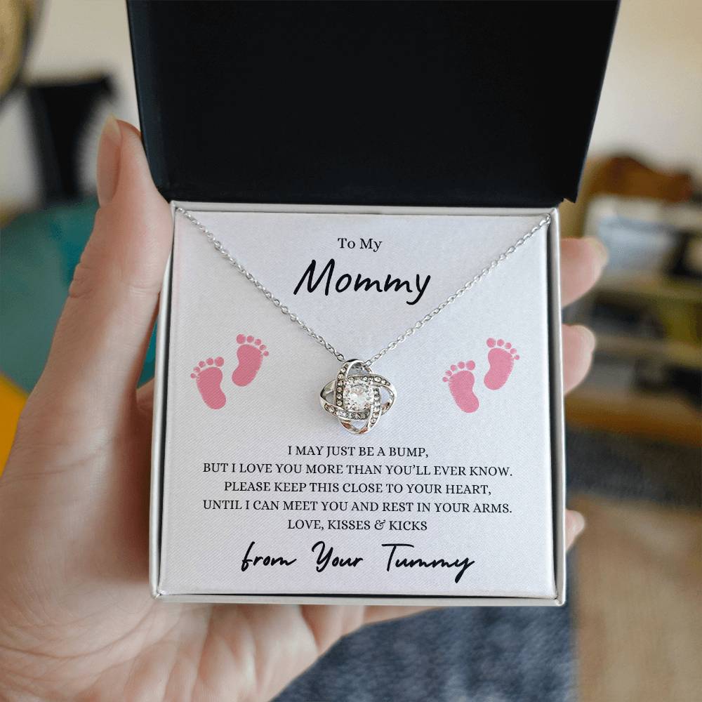 Mommy to Be | Baby Feet | Love Knot Necklace