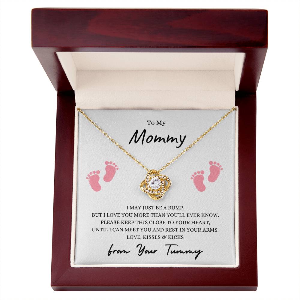 Mommy to Be | Baby Feet | Love Knot Necklace