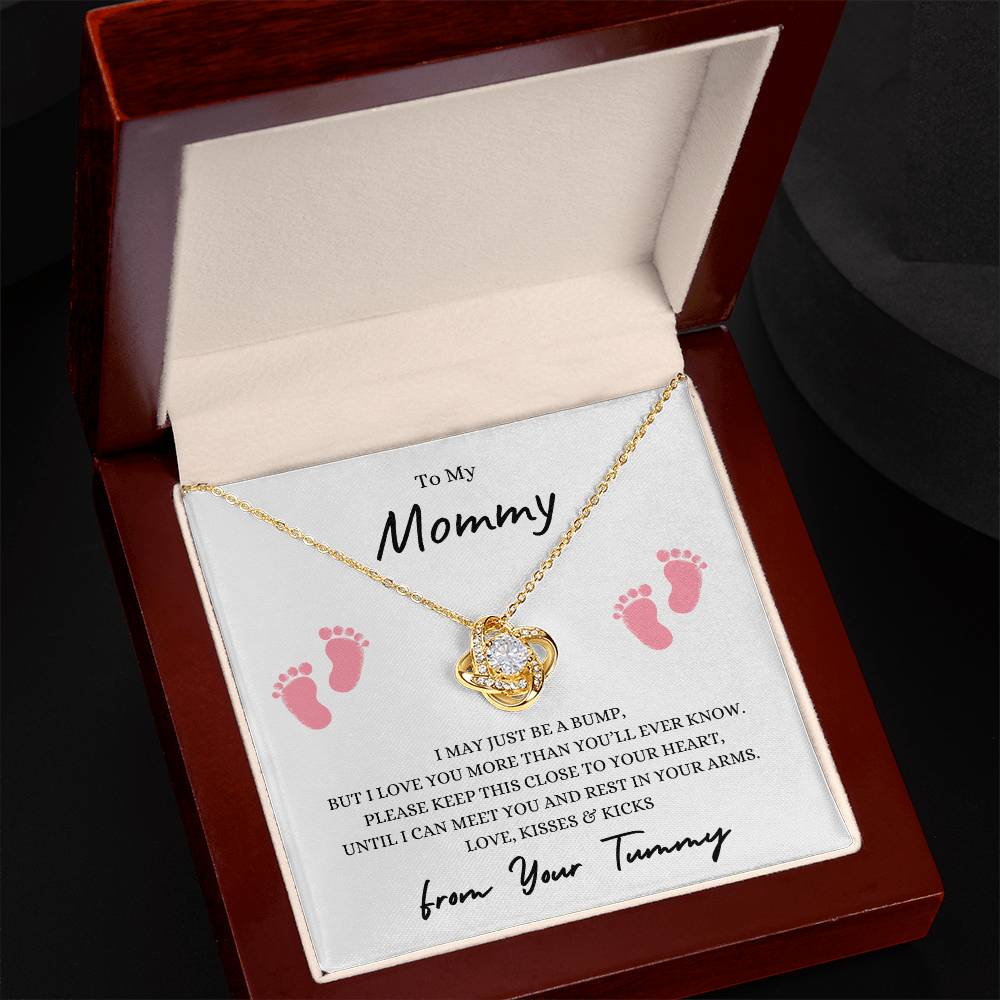 Mommy to Be | Baby Feet | Love Knot Necklace